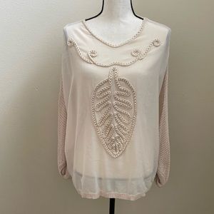 simply couture Knitted rope design blouse size large